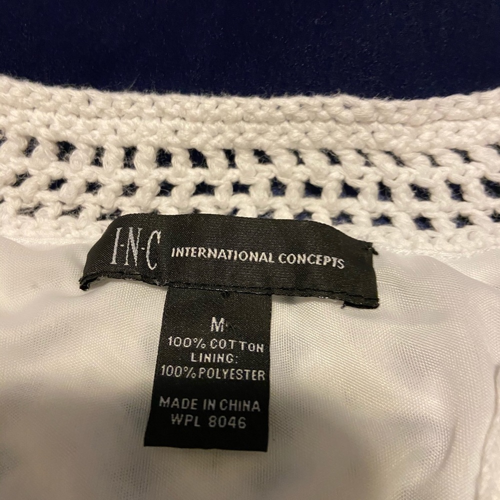 White I-N -C sweater see through long sleeve.